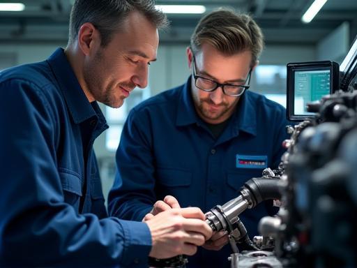 Image depicting a mechanic learning or training on a vehicle.